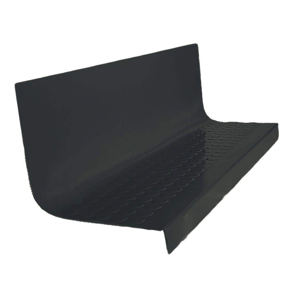 Vantage Circular Profile Black 20.4 in. x 60 in. Rubber Square Nose Stair Tread