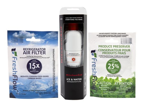 KitchenAid™ Refrigerator Water Fliter 2 - Kad2Rxd1 (Pack Of 1) + Freshflow™ Airfilter+ Freshflow Produce Preserver Refill in Multi-Pack, KAD2RXVR6