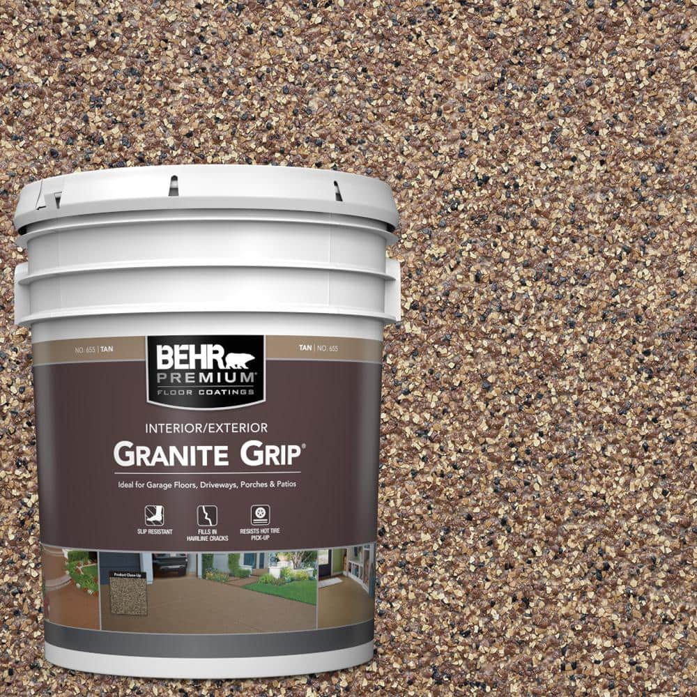 5 Gal. Tan Granite Grip Decorative Flat Interior/Exterior Concrete Floor Coating