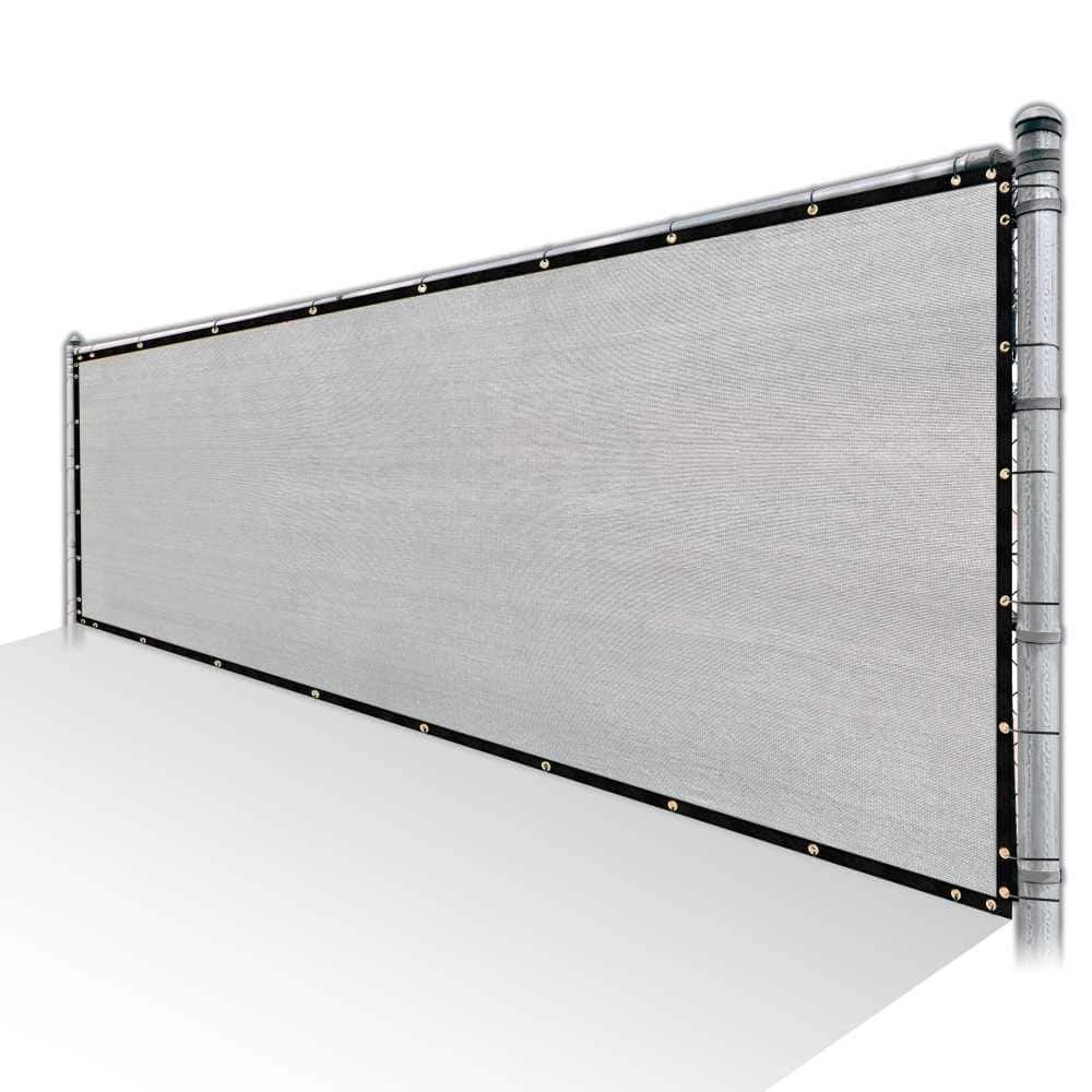 4 ft. x 134 ft. Grey Privacy Fence Screen HDPE Mesh Windscreen with Reinforced Grommets for Garden Fence (Custom Size)