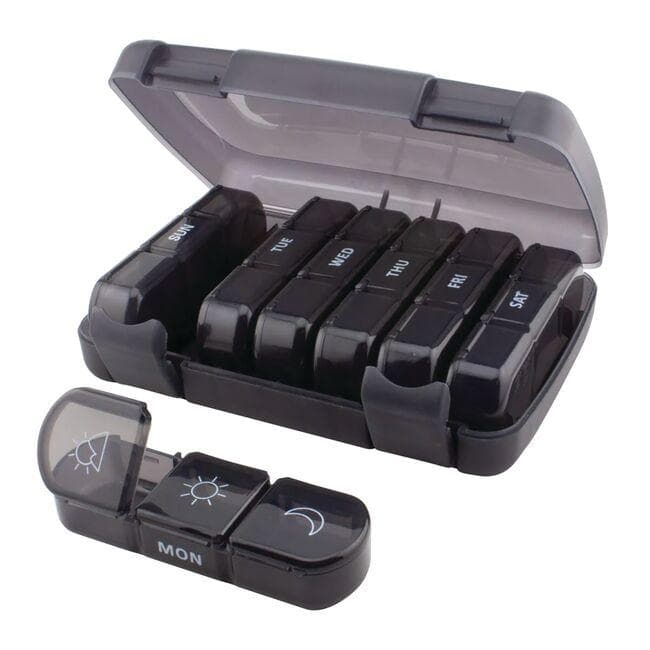 Apothecary Products Ezy Dose Pill Organizer Weekly 3x/Day Medtime Planner Black | 1 Unit