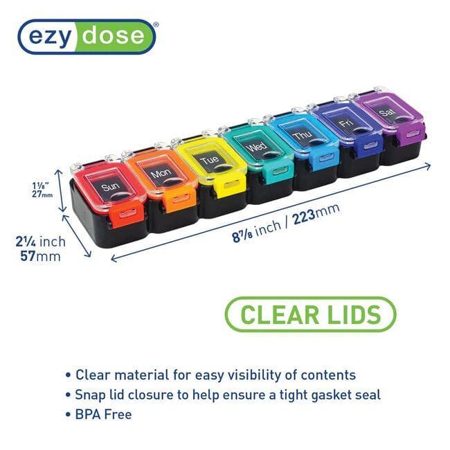 Apothecary Products Ezy Dose Pill Planner Weekly Waterproof Rainbow | 1 Unit