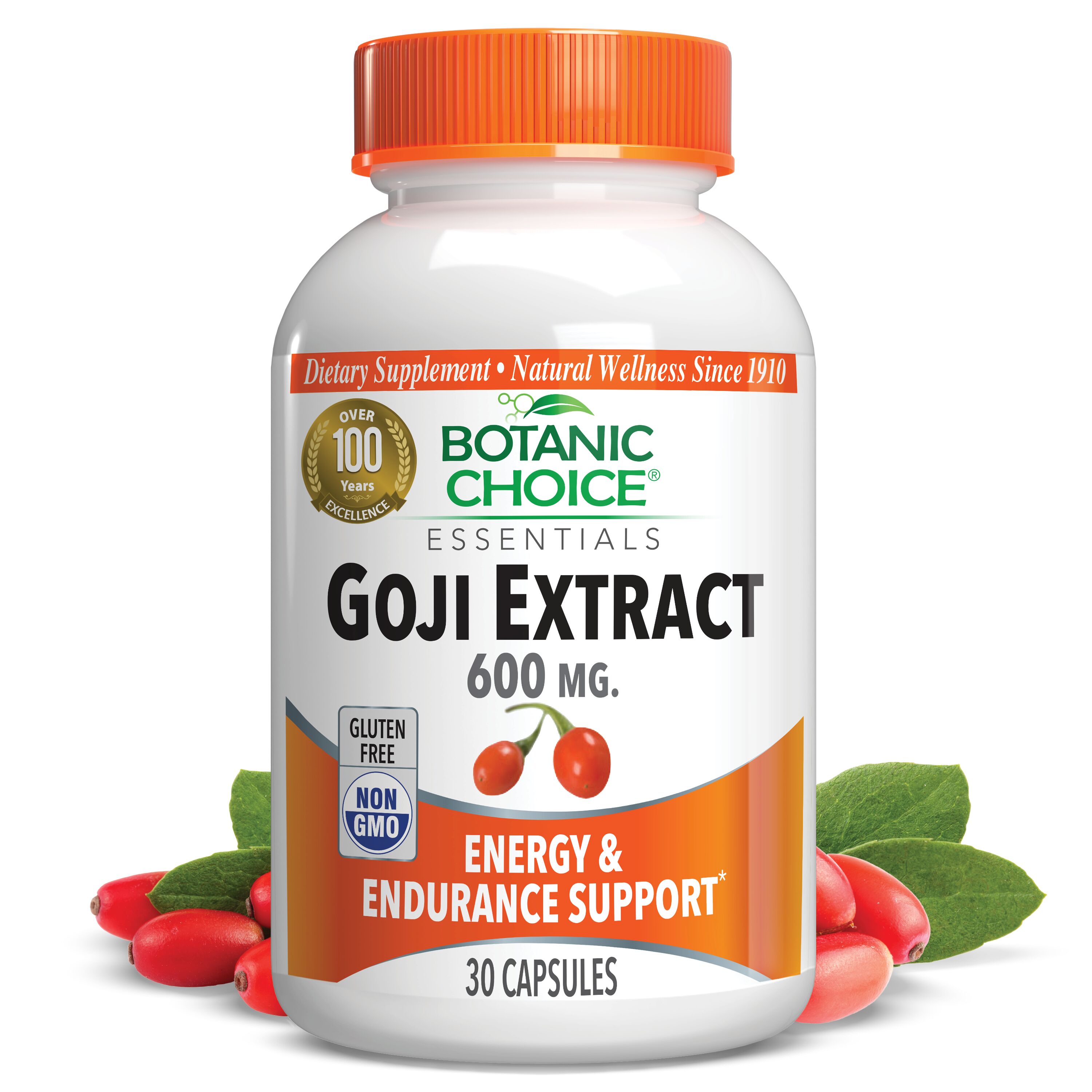 Goji Extract 600 mg - Energy Support Supplement - 30 Capsules