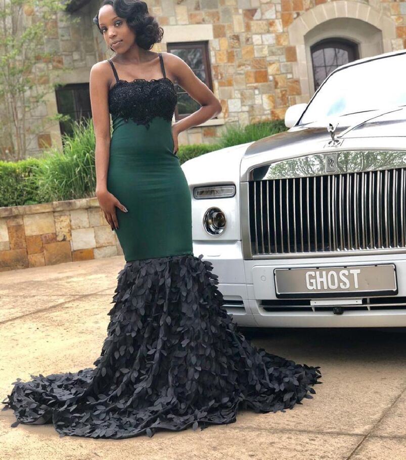 Arabic Spaghetti Neck Lace Appliques Mermaid Evening Dresses Sweep Trian Backless Special Occasion Formal Prom Gowns