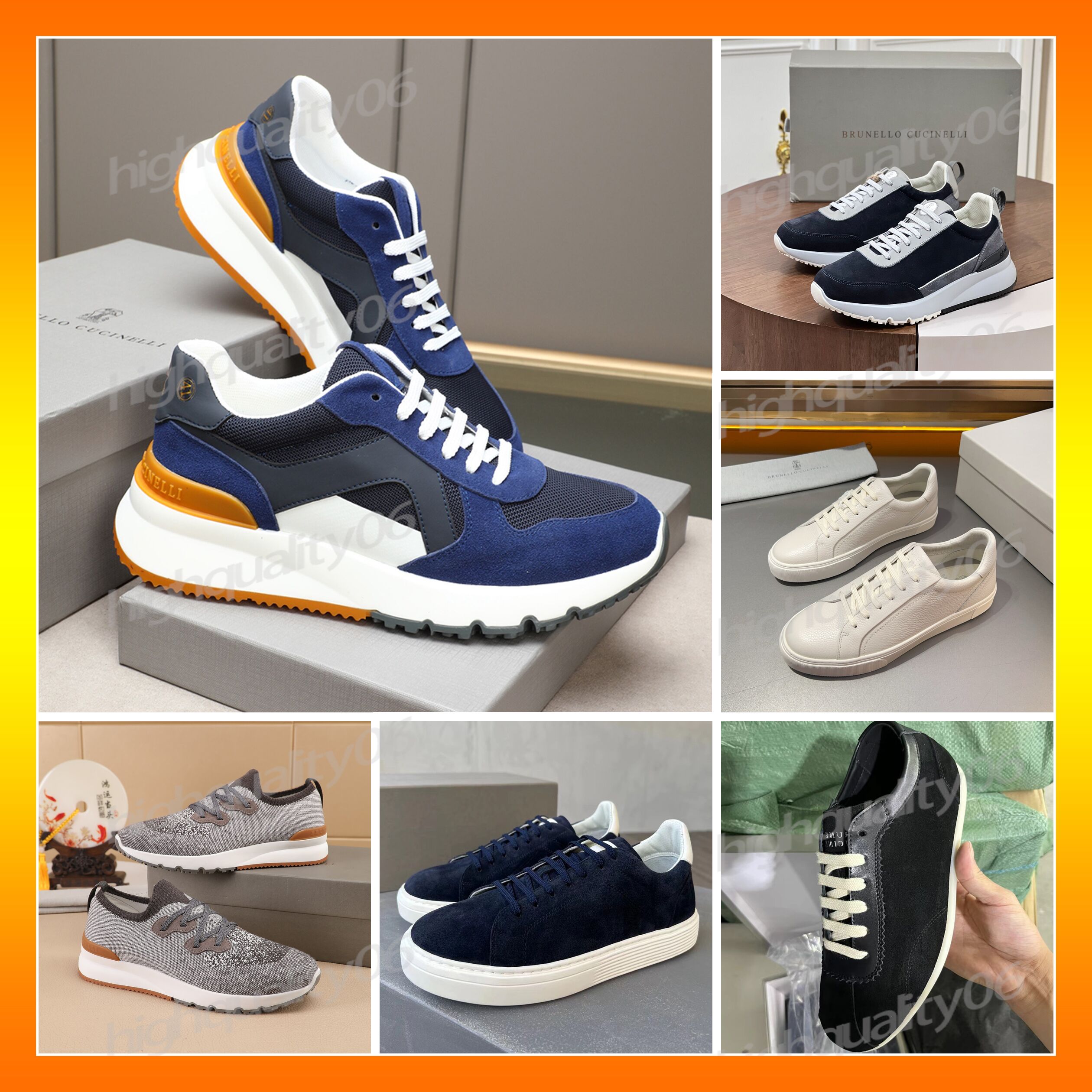 Brunello Cucinelli Mens womens designer sneaker BC low Knitted mesh Casual leather Loafers dress shoe Flat walk run Outdoor sport tennis Training sh