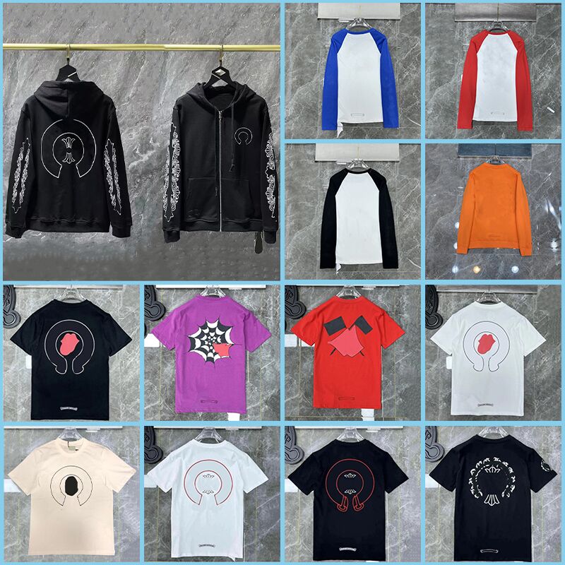 Chrome designer mens t shirt designer t shirts Long sleeve graphic letter set mesh ventilate print beach pants hipster fabric women Street shorts co