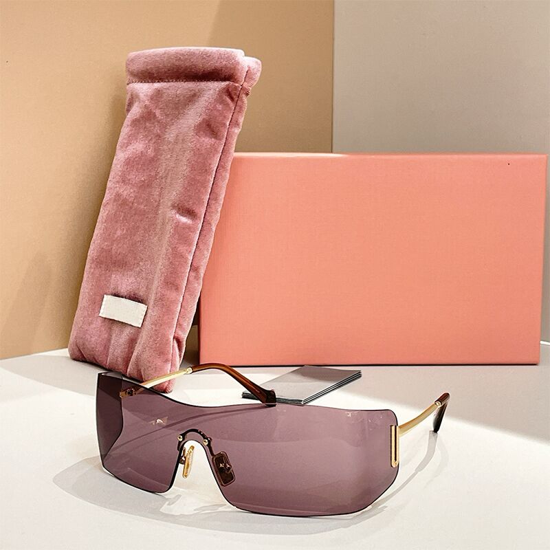 Designer sunglasses MU B53S irregular frameless lens glasses case MU54Y men and women fashion outdoor sports protection luxury sunglasses Christmas