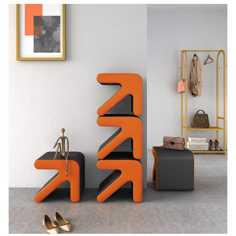 Entrance creative shoe replacement low stool net red leather light luxury home living room sofa seat shopping mall innovative multifunctional arrow