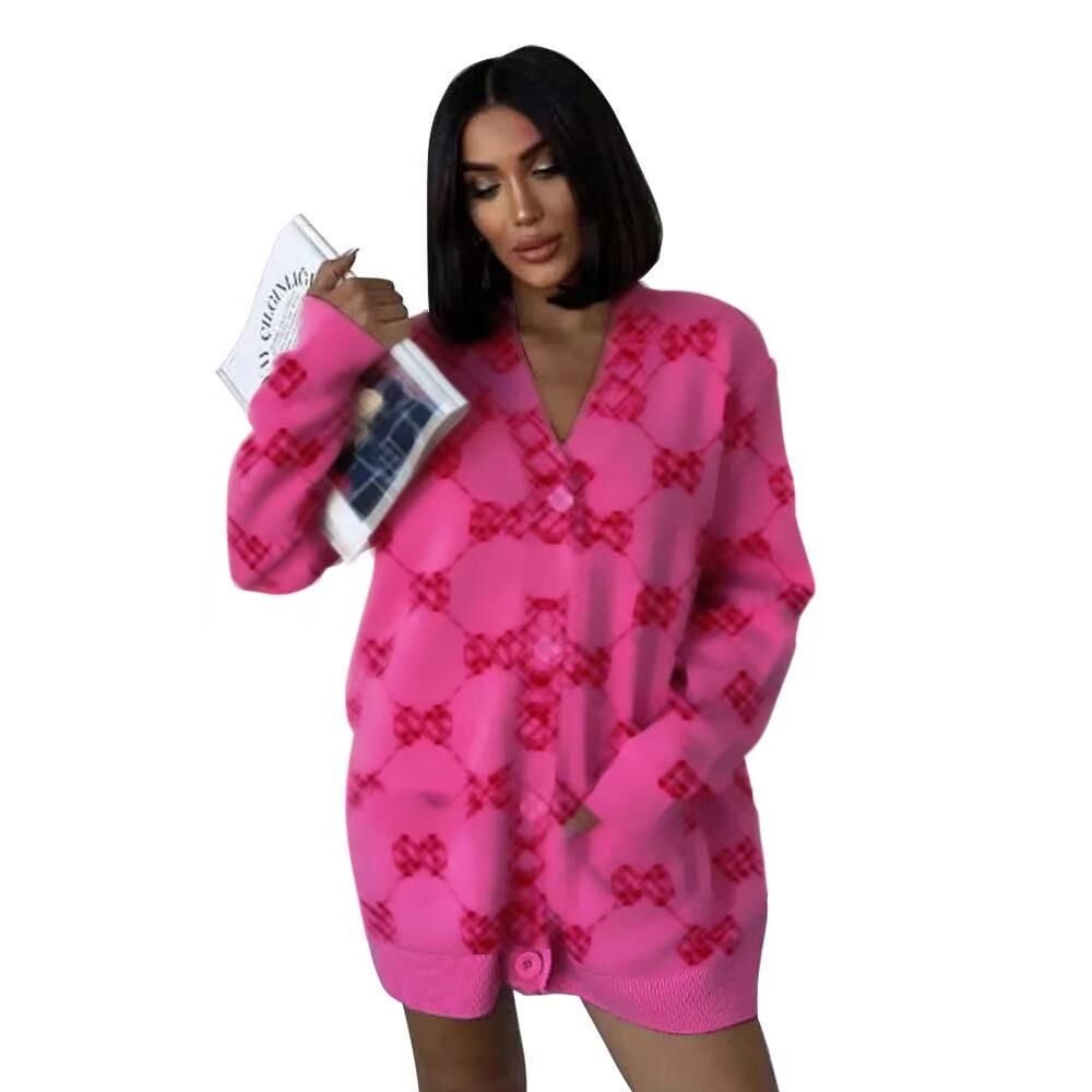 European and American style retro fashion trend women's clothing autumn and winter fashion simple temperament commuting women's knitted sw