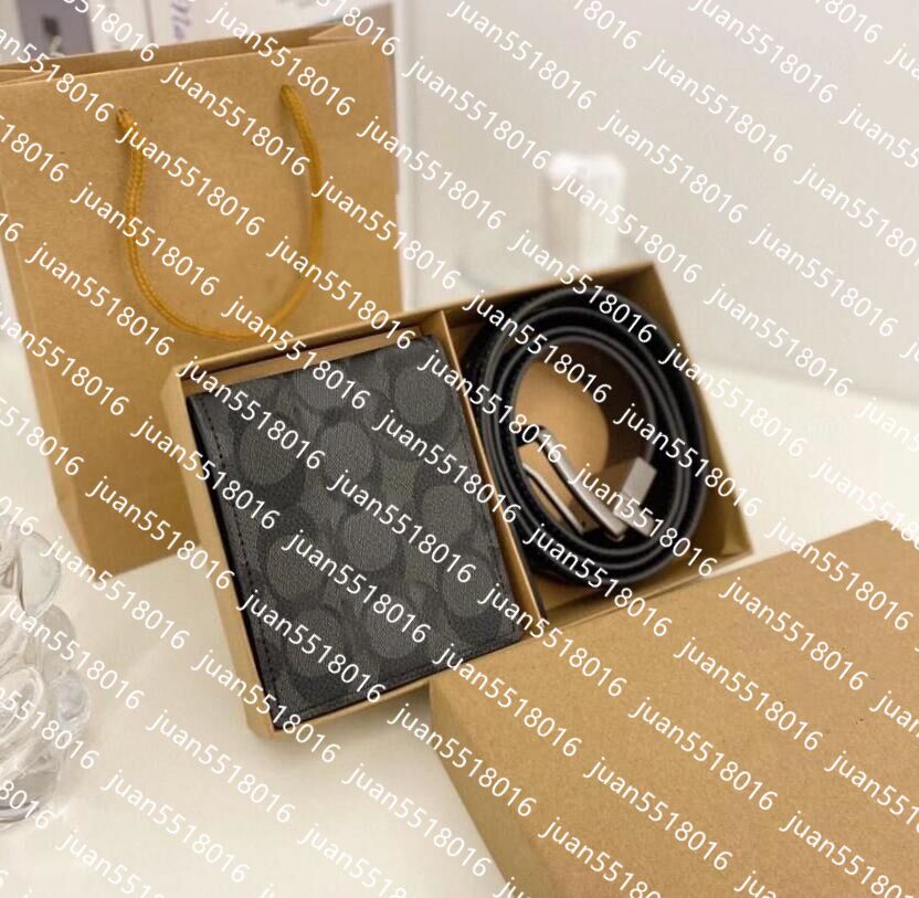 Gift boxed men designer wallet set men women 2pcs card holder men wallets with belts designers purify unisex card holders designer cardholders recto