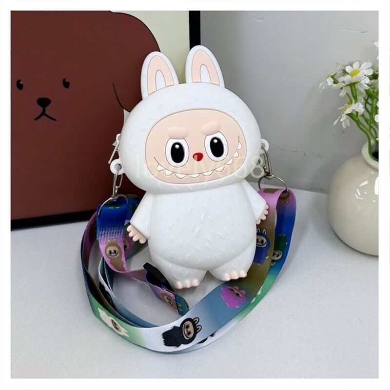 Labubu Cartoon Silicone Bag Coin Purse Children'S Outings Crossbody Accessories Birthday Gifts Travel Portable c4