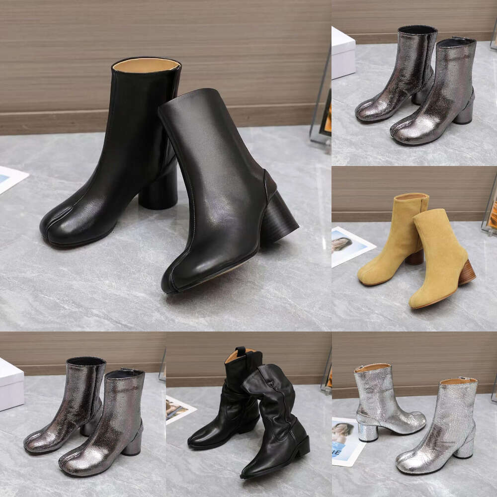 Luxury Designer women boots Tabi Latest Color Chelsea booties Thick Heel Round Toe Fashion Neutral Split mid-calf Boots Classic Ankle boot womens fa