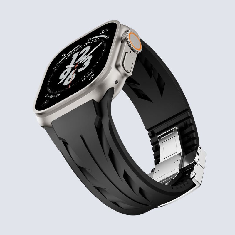 Luxury Straps for Apple Watch Ultra 2 49mm Bands iwatch S10 46mm Sports Silicone Watchband for iWatch 9 8 7 6 5 4 SE 44 45 42 Premium Cut to Size Sm