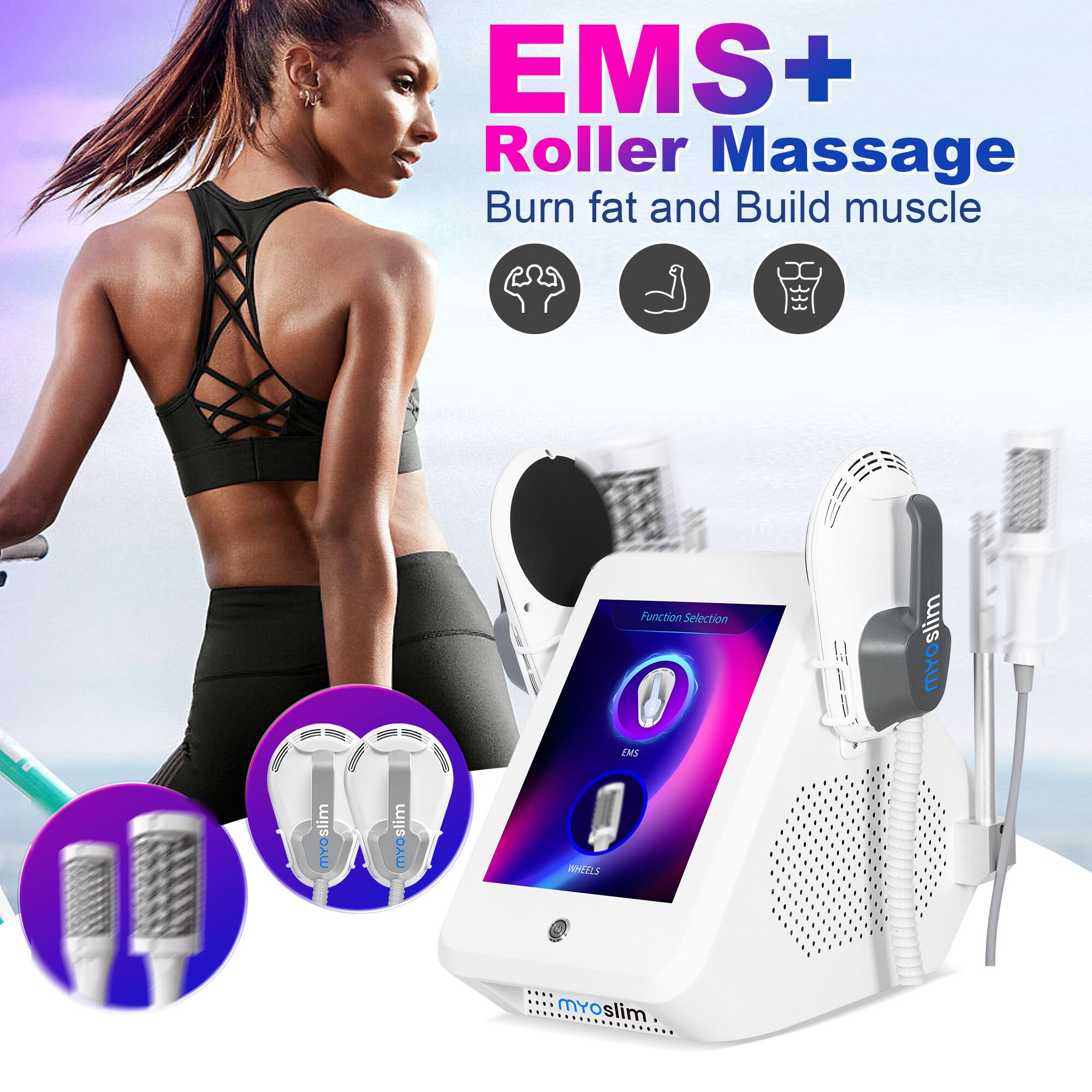 MYOSLIM Vacuum Inner Ball Roller 360 Degree Rolling Cellulite Massage Weights Loss Machine Body Muscle Body Slimming Fat Removal