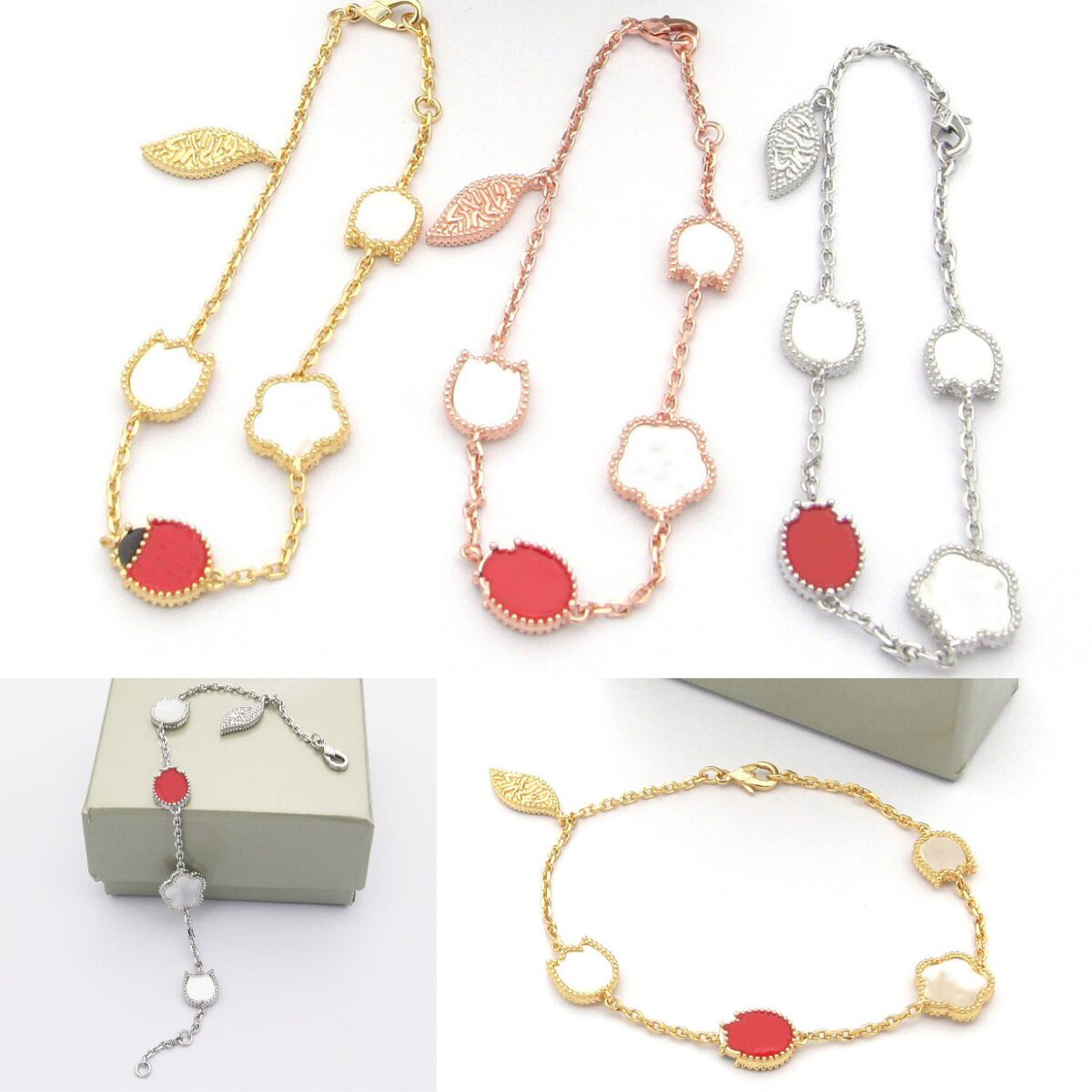 designer bracelet women silver jewelry bracelet designer for women Vintage charm Ladybug bracelet for woman gift single flower bracelet womens luxur