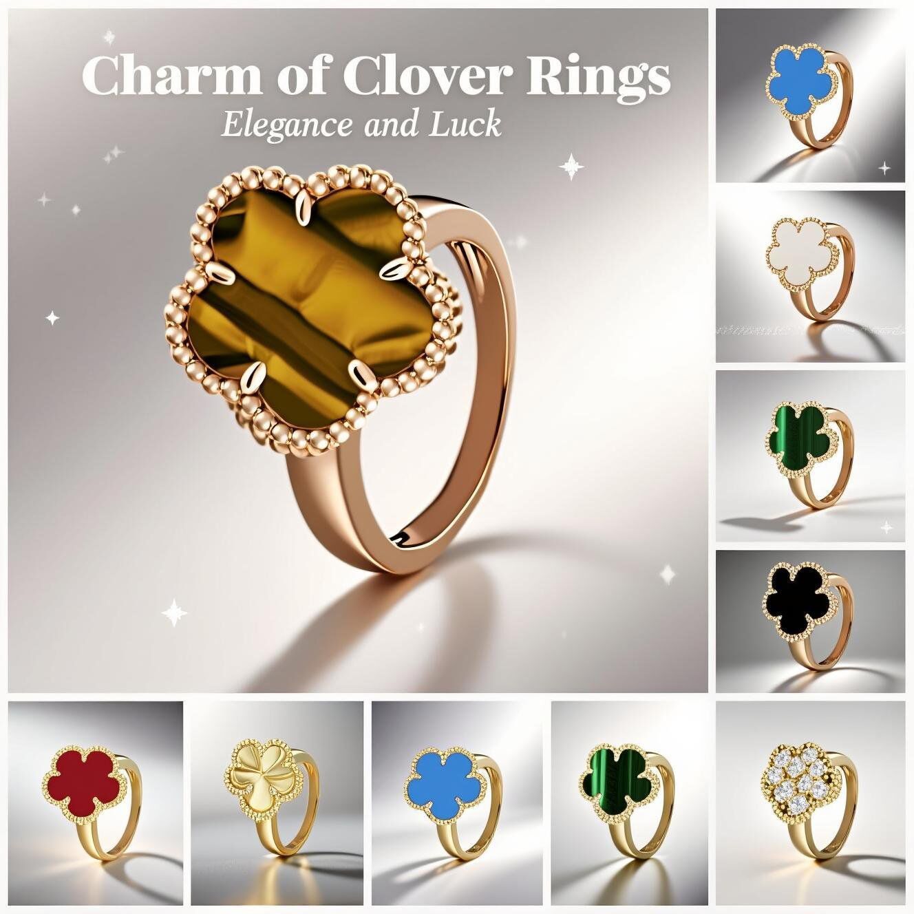 luxury ring fashion jewelry designer ring for women high-quality Clover ring women men gem mother of pearls ring jewelry temperament rings sterling