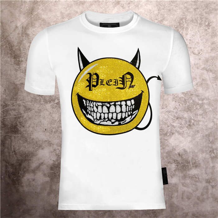 2021 new casual fashion short evil smile men's PP skull head creative trend T-shirt Wolf Print Cotton Short Sleeve Top