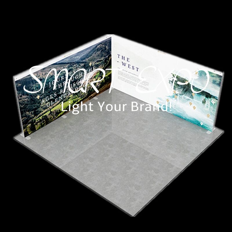 20ft Backlit Exhibition Booth Advertising Display Banner Show with Frame Kits Custom Print Carry Bag