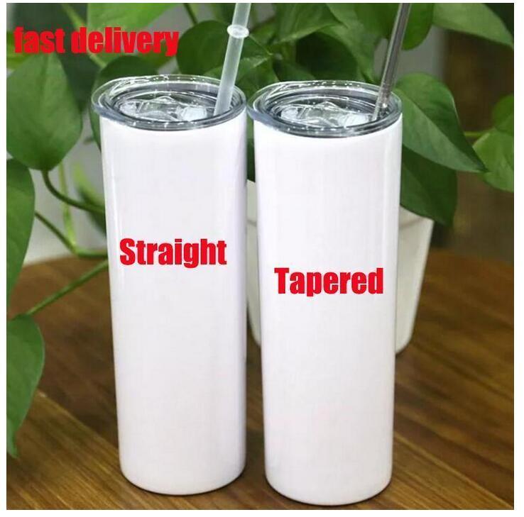 20oz sublimation Mug straight tumblers blanks white Stainless Steel Vacuum Insulated Slim DIY 20 oz Cup Car Coffee Mugs