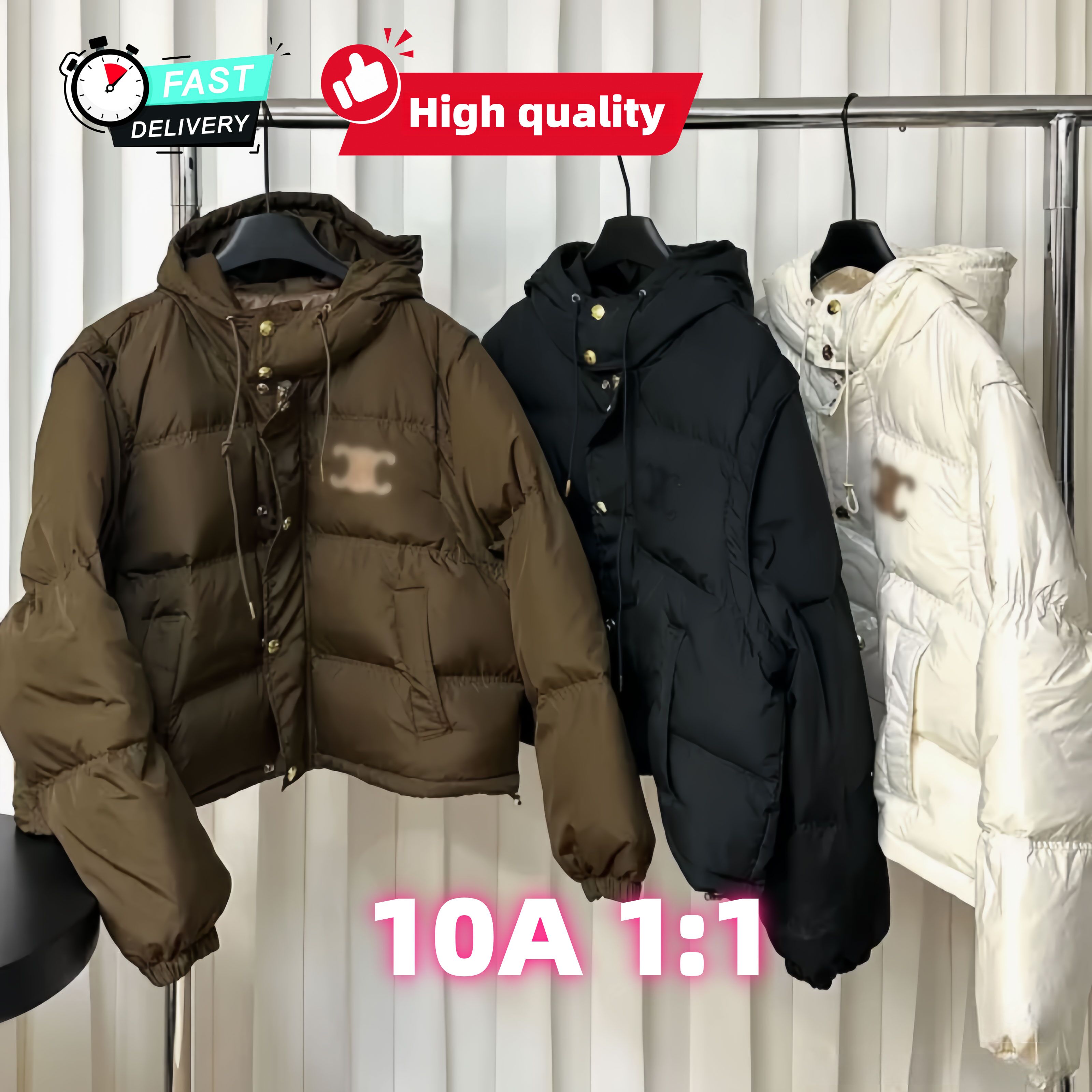 CLN Women Designer Jackets Fashion Down Coat Womens Letter Printed Jacket with Adjustable Waist Lady Outerwear Vest Wear on Both Sides Multi Style W