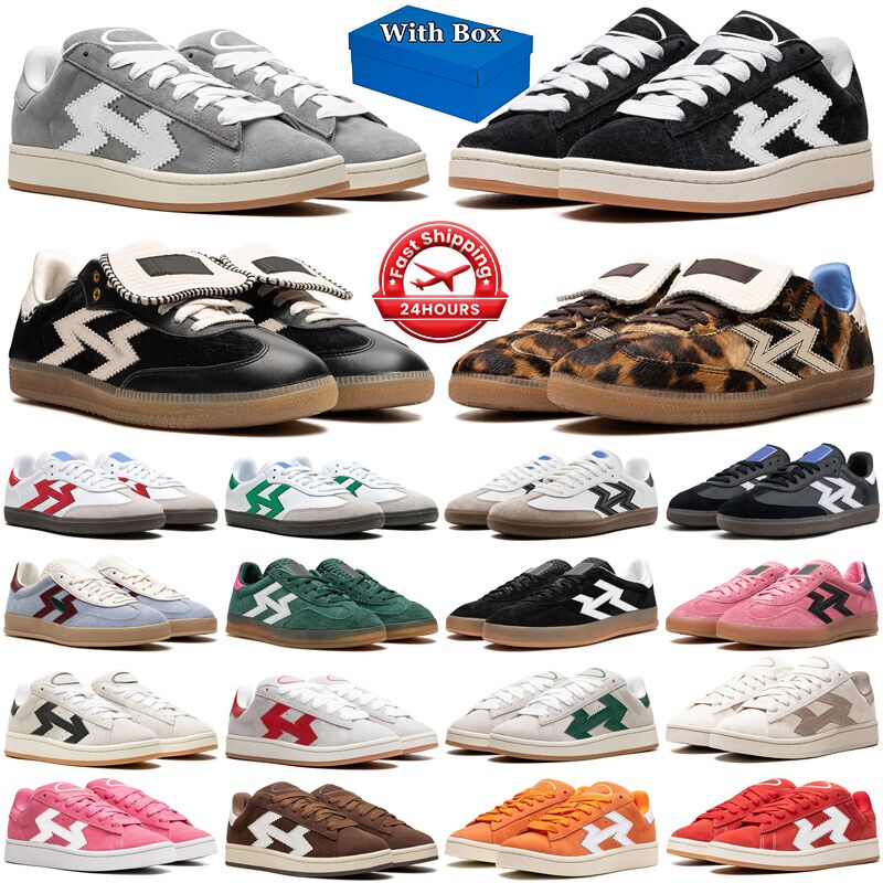 Designer shoes men women classic sneakers Core Black White Gum Pink Green Blue Red Cream suede leather mens outdoor sports trainers with box