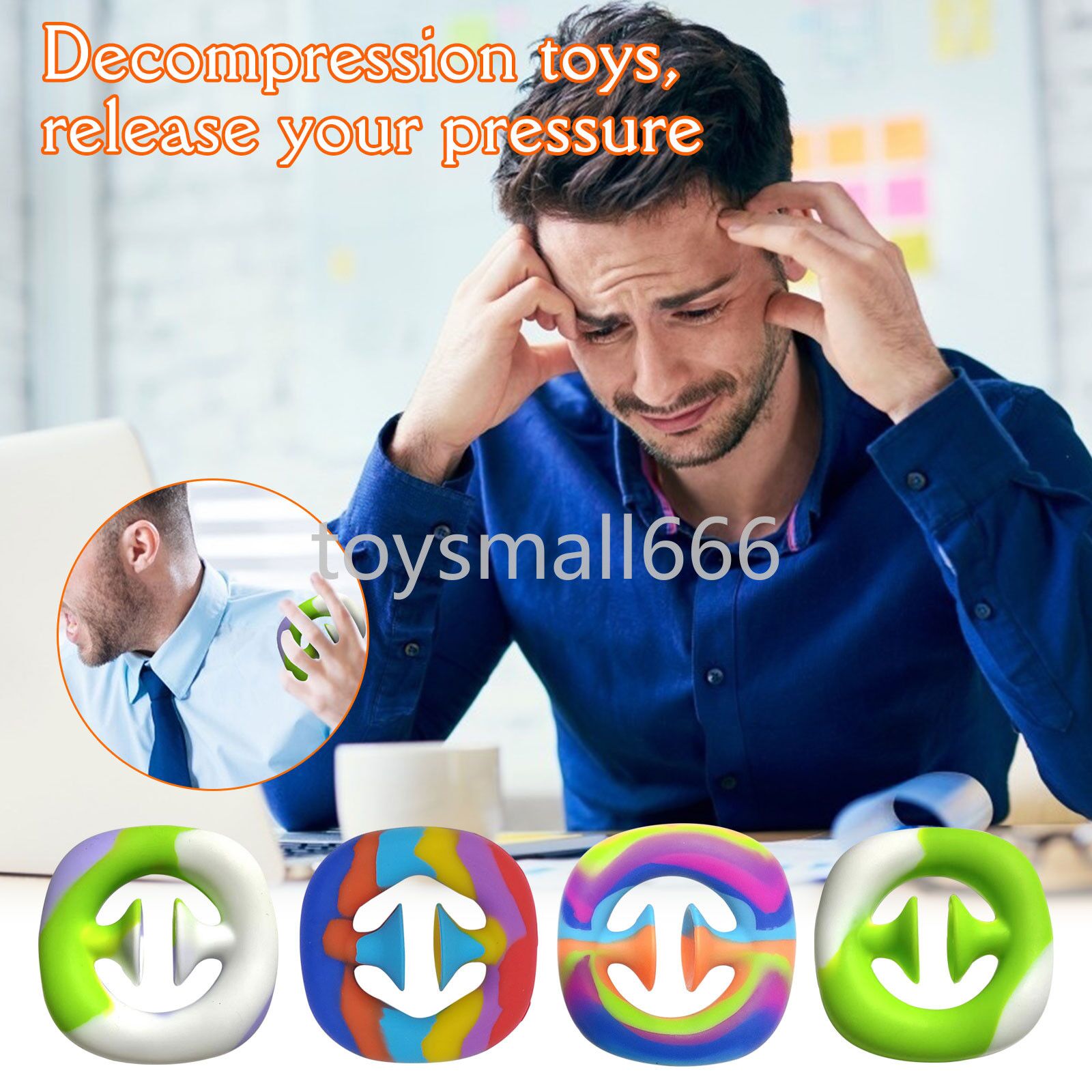 Fidget Snapperz Toys Grip Ring Children Adult Autism Special Needs Stress Reliever Anxiety Relief Toys Extrusion Sensory Toy