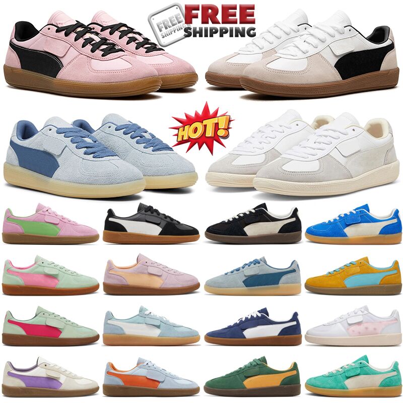 Free shipping designer palermo shoes men women lows Black White Pink Gum Blue Grey Green Yellow Navy mens trainers outdoor sports sneakers
