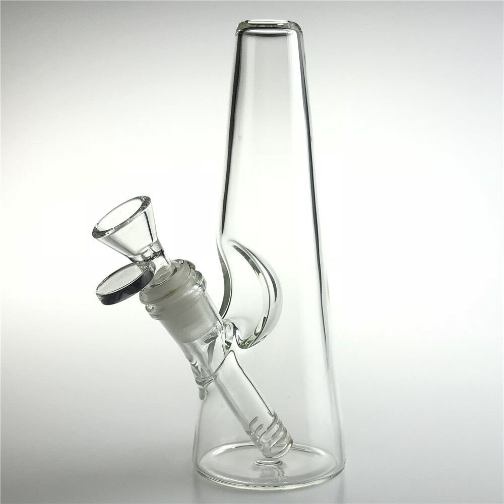 Goodsstore 7 Inch Triangle Glass Bong Water Pipes with 14mm Female Downstem Bongs Beaker Recycler Bowl Pipe for Smoking
