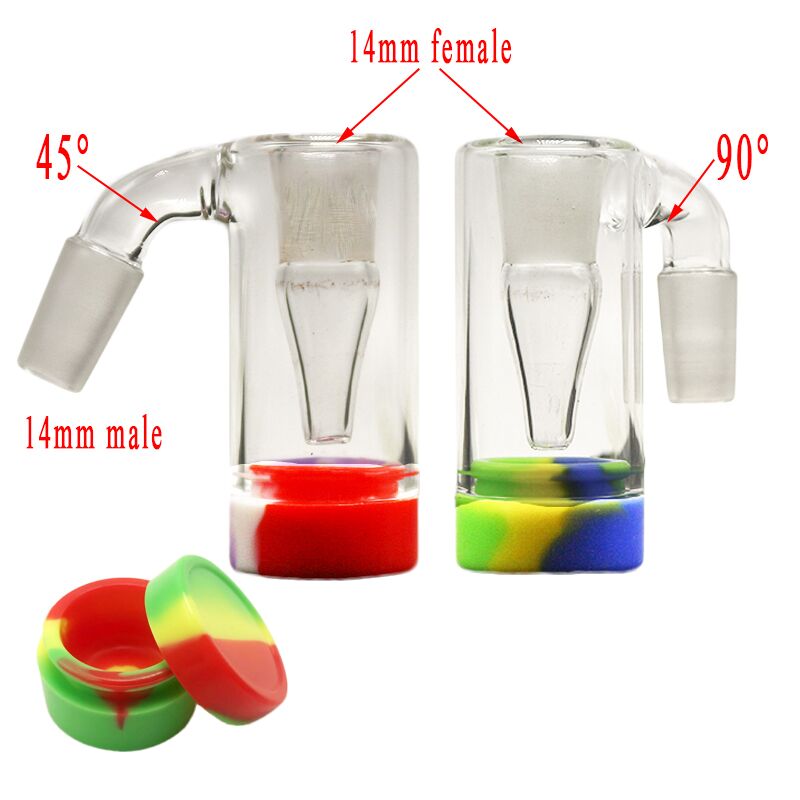 Innovative Smoking Accessory 14mm 3 Inches Mini Glass Bong Ash Catchers Boro Water Pipes 45/90 Degree Ash Catcher