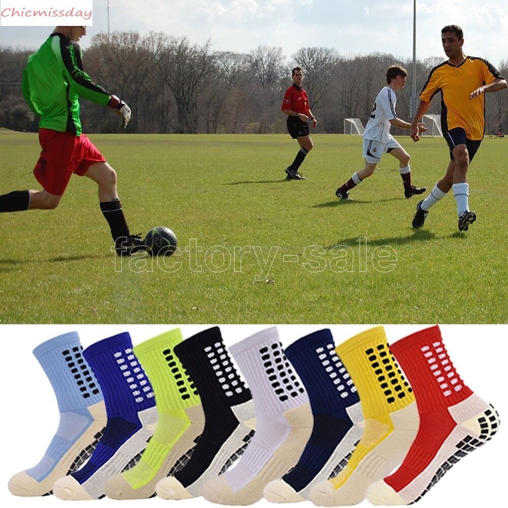 Men's Anti Slip Football Socks Athletic Long Socks Absorbent Sports Grip Socks For Basketball Soccer