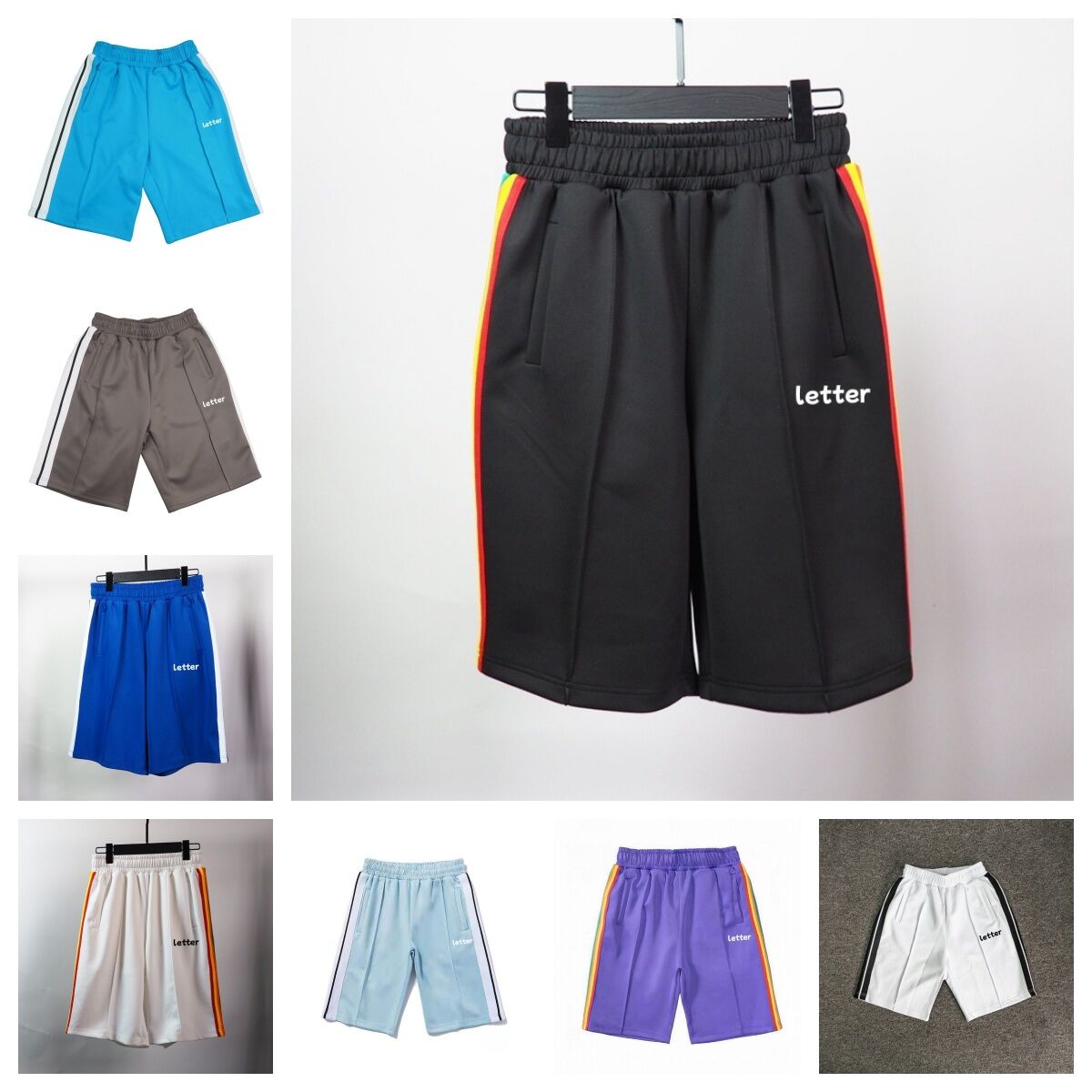 Mens Short Mens Designer Shorts for Men Basketball Woman Womens Short Man Relaxed Loose Knee Length Letter Casual Streetwear Summer Beach Stripe Swe