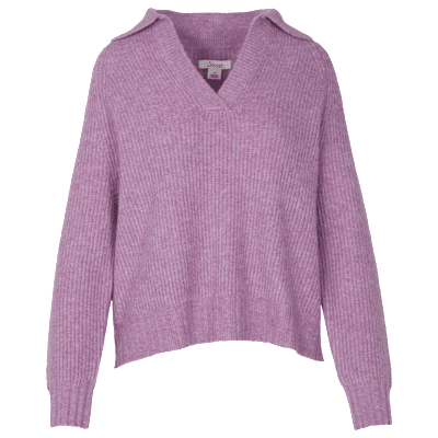 Natural Reflections Caspian Collared Long-Sleeve Sweater - Valerian Heather - S