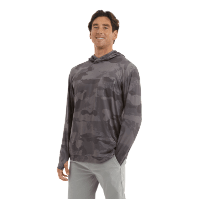 Pelagic Freespool Hooded Performance Long-Sleeve Shirt - Graphite Camo - XL