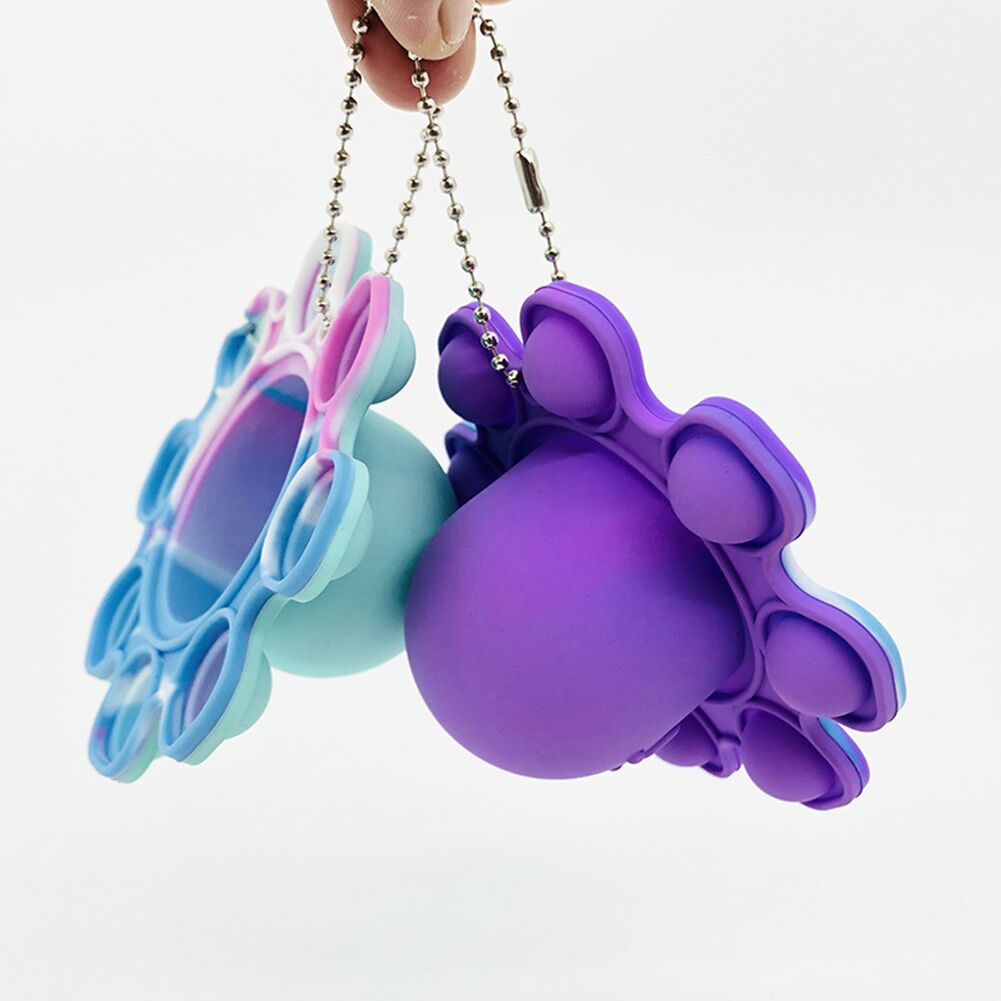 Pop Fidget Relieve Stress Toys Rainbow Push Bubble Antistress Toys Children Sensory Toy To Relieve Autism Octopus Key Chain