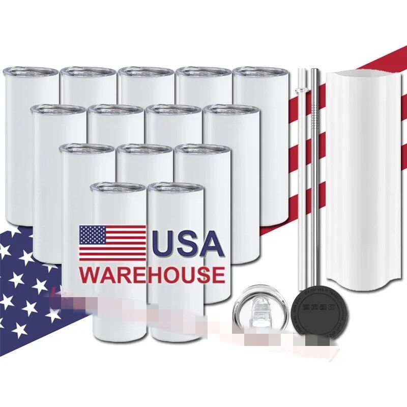 Popular 20oz Thermos Water Bottles Stainless Steel Double Walled Insulated Tumblers Lids Straw Coffee Termos Cup US CA Stocked