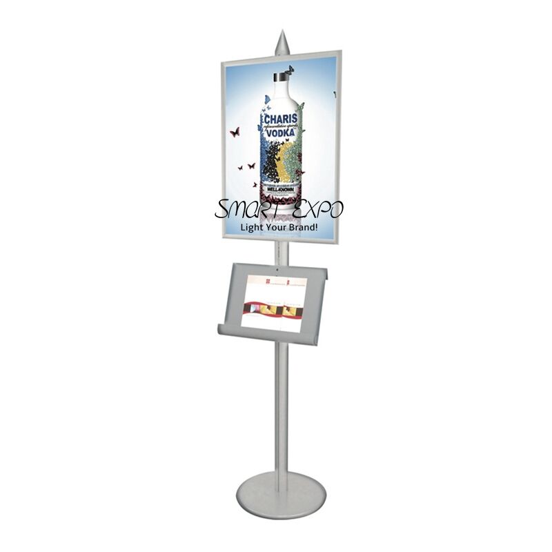 Poster Stand Advertising Display with Literature Tray Holder