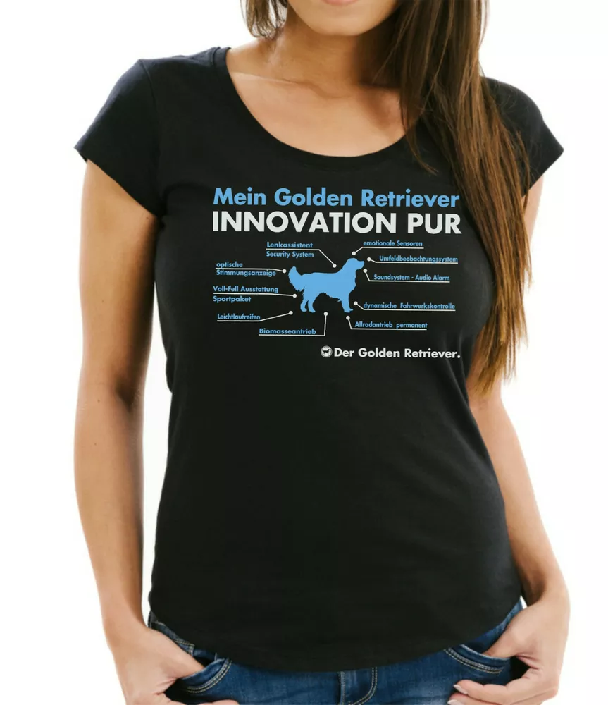 SALE Golden Retriever Dogs address innovation Pur Womens T-Shirt M Goldie