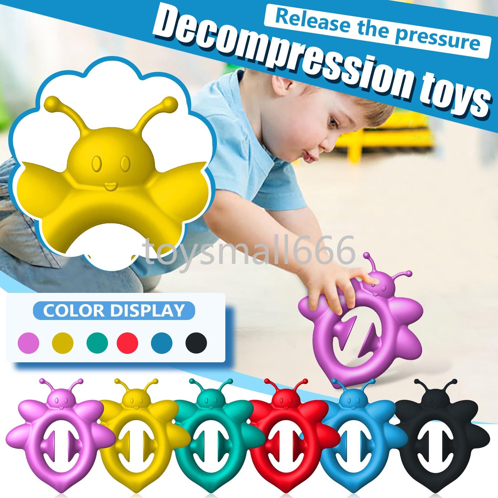 Snapperz Fidget Toy Silicone Bee Grip Finger Trainer Autism Needs Stress Reliever Anxiety Relief Toys Extrusion Sensory Toys