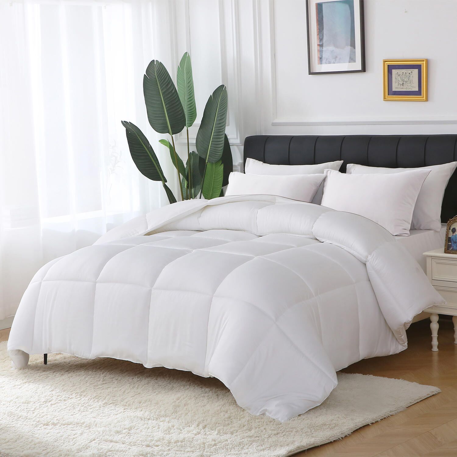 St. James Home Bamboo Down Alternative Comforter - Full/ Queen - White:- Full/Queen, White