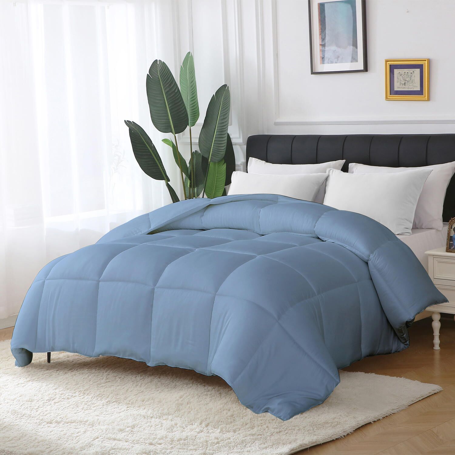St. James Home Bamboo Down Alternative Comforter - King - Faded Denim:- King, Faded Denim