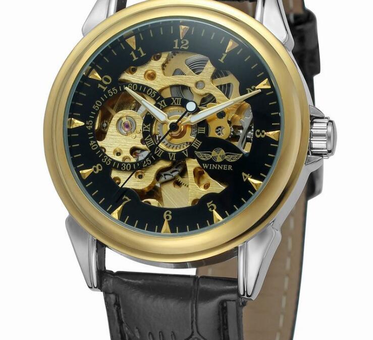 WINNER Men's Fashion Auto-Mechanical Timepiece with Genuine Leather Strap - Model WN56-4