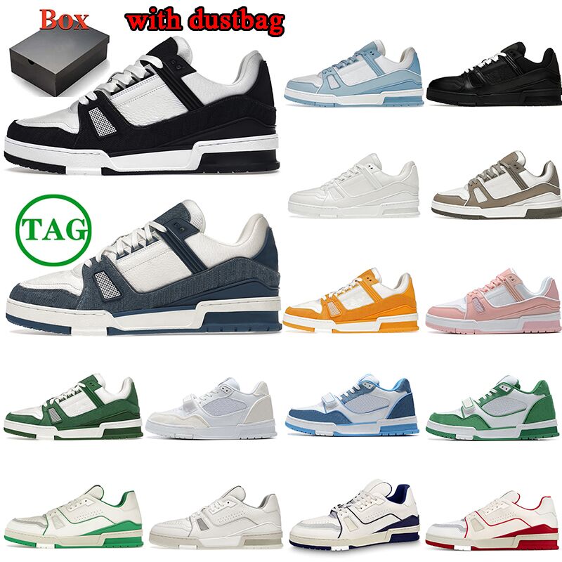 With box designer trainers Casual Shoes mens womens platform Low black white baby blue navy orange green tour yellow mens tennis fashion sneakers ou