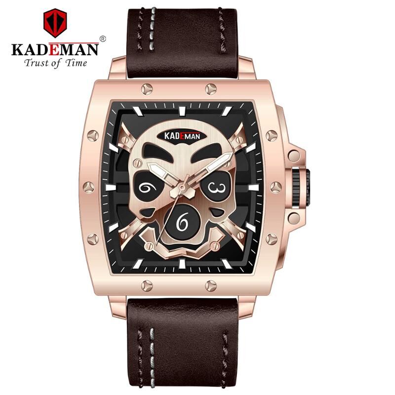 Wristwatches K408 Men Watch Top Brand Military Sports Leather Waterproof Clock Quartz Innovative Rose Gold Magneti