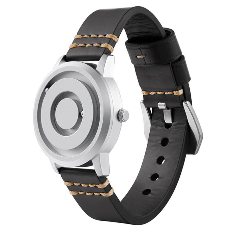 Wristwatches Unique Innovative Sliver Magnetic Ball Metal Parallel Time Space Watch Fashionable Quartz Simple Men's Lover Gift