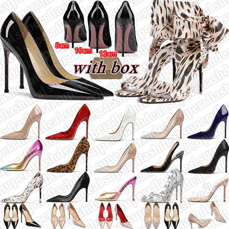 free shipping designer dress shoes with box womens ladys high heels rubber luxury pumps 8 10 12cm stiletto heel girls patent pointed toes black nude