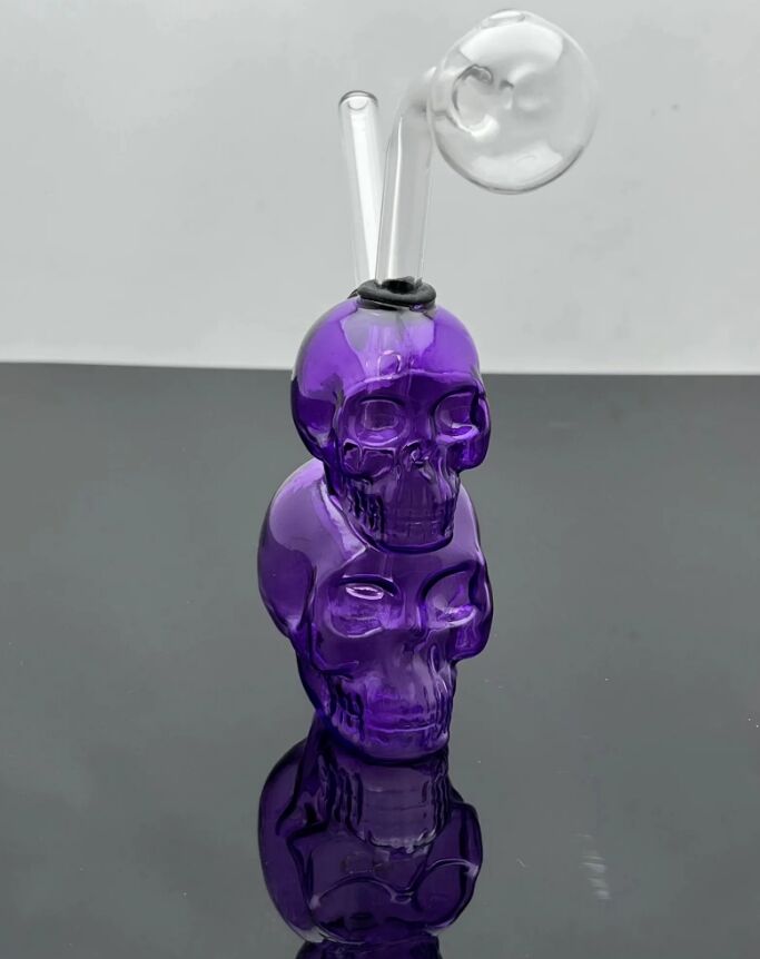 oil hookahs dab rigs glass water pipe Skeleton-shaped mini glass hookah is suitable for a variety of leaves, hand-made glass and colorful colors