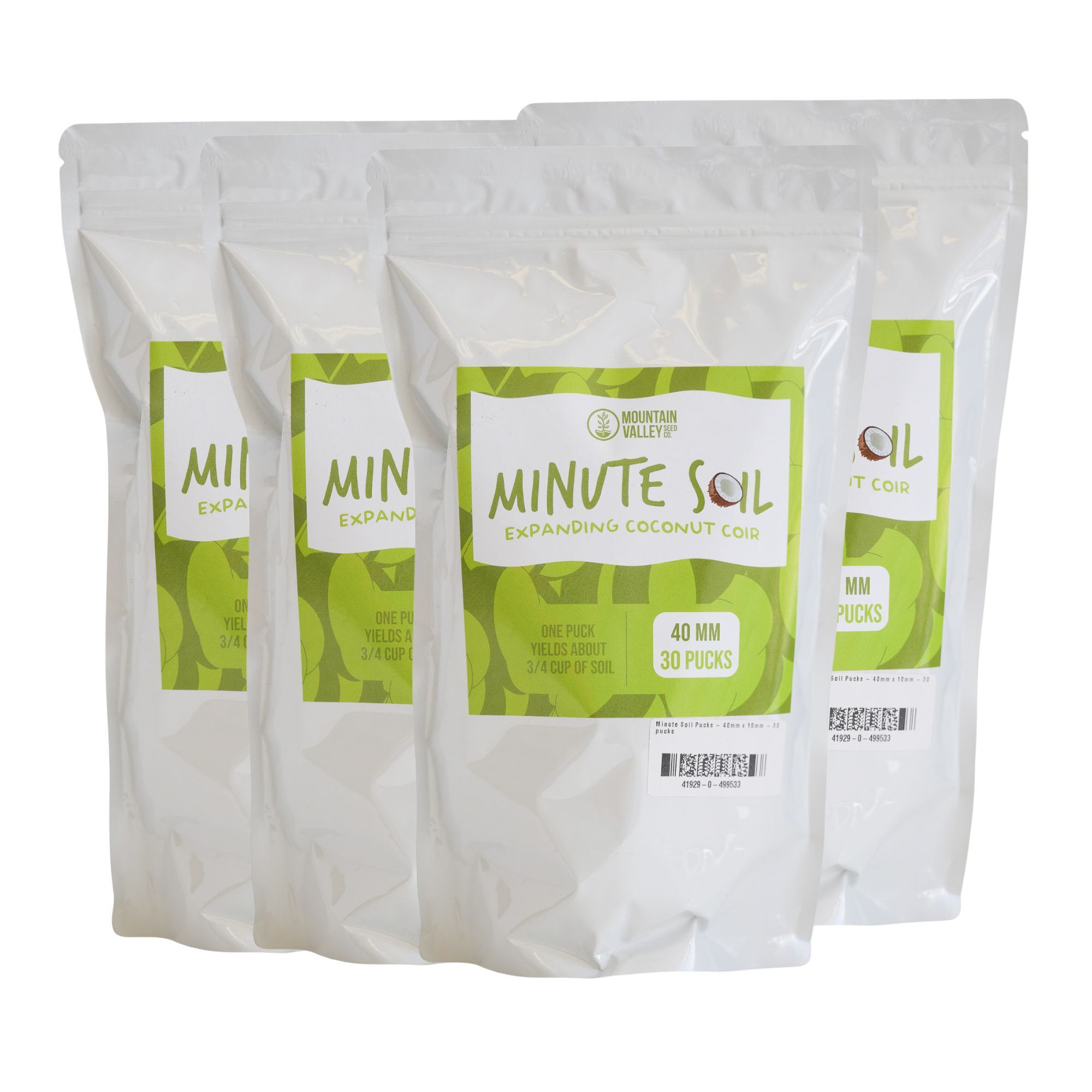 Minute Soil Pucks - 40mm x 10mm - 30 Discs - 4 Pack - Expands to approx 22 Quarts of Coconut Coir Peat Potting Soil - Garden, Gr