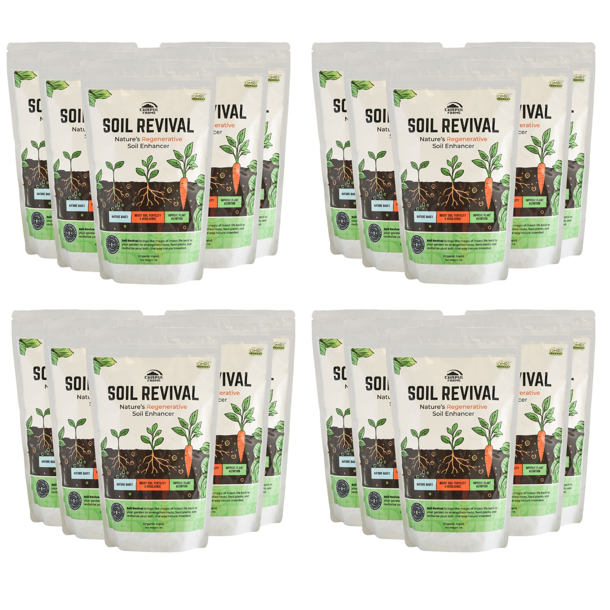 Organic Insect Frass - Soil Revival Black Soldier Fly Frass - 1 lb - 20 Pack - Buy Organic Soil-Building Fertilizer and Soil Imp