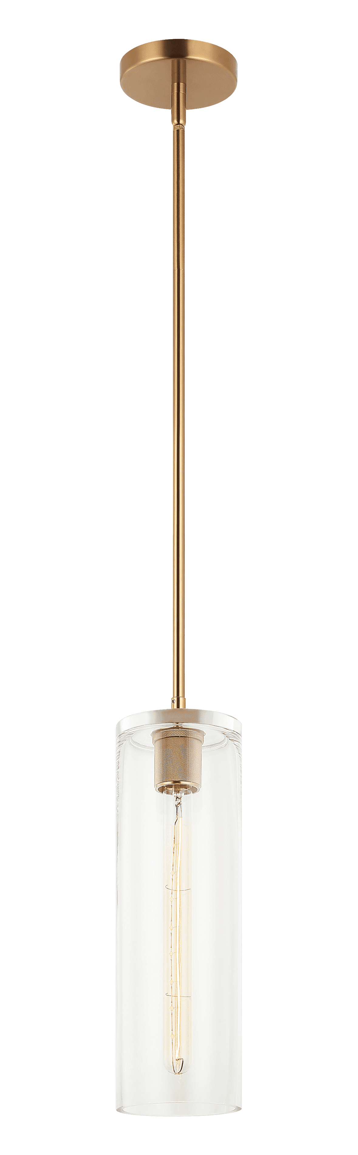 Aged Gold Brass One Light Pendant from the Lincoln Collection