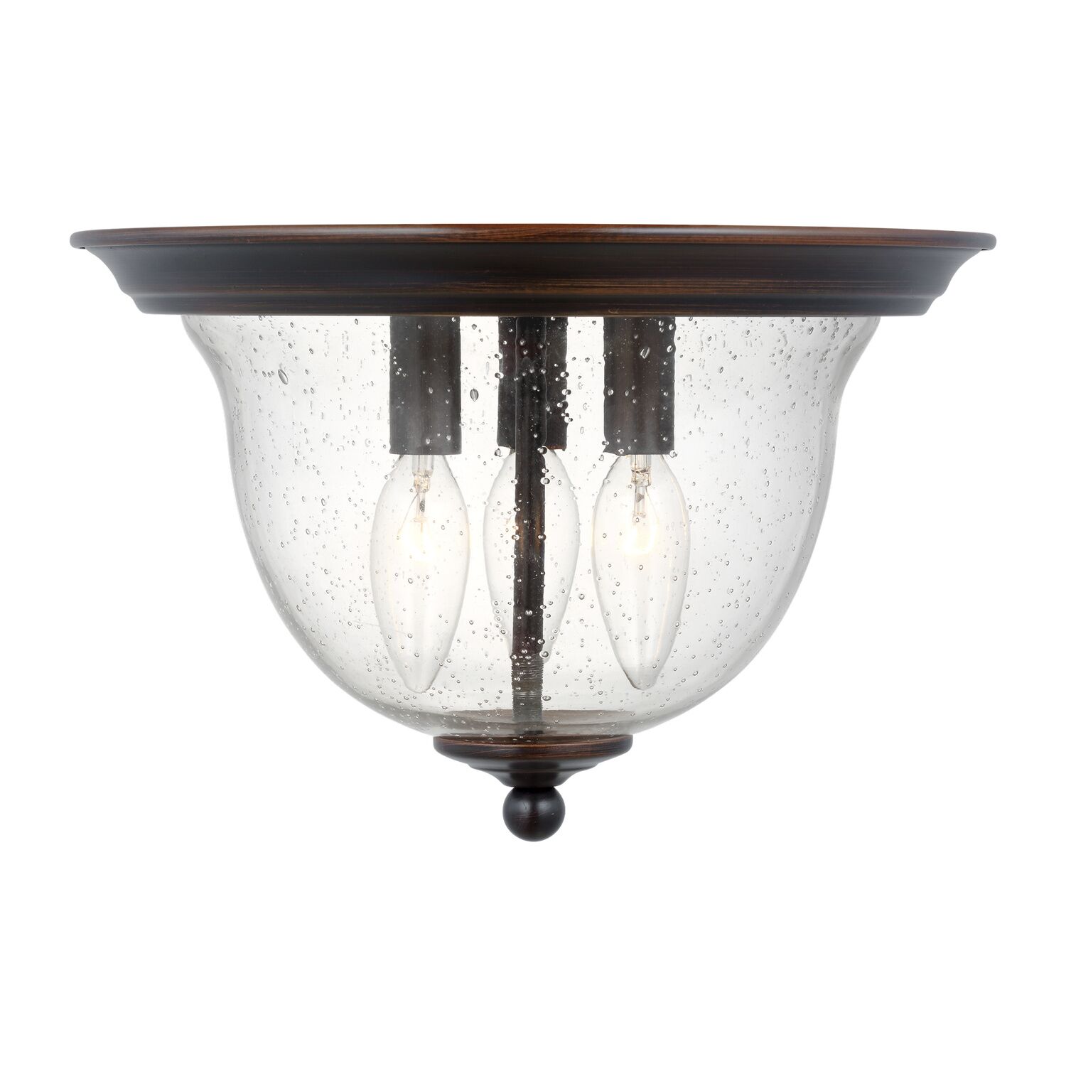 Bronze Three Light Ceiling Flush Mount from the Belton Collection